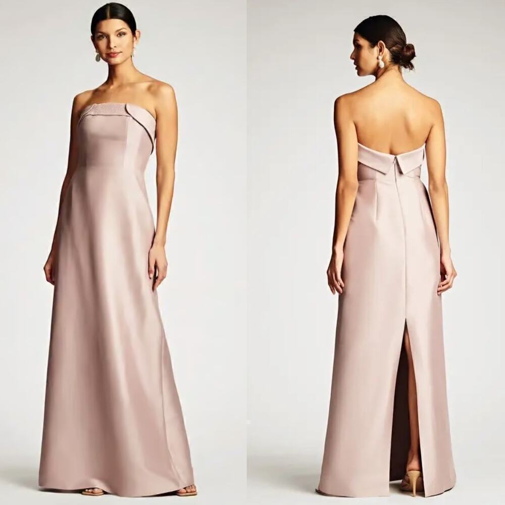 NWT Sachin & Babi Tatia Gown Blush Satin Formal Wedding Holiday Banquet Size 0